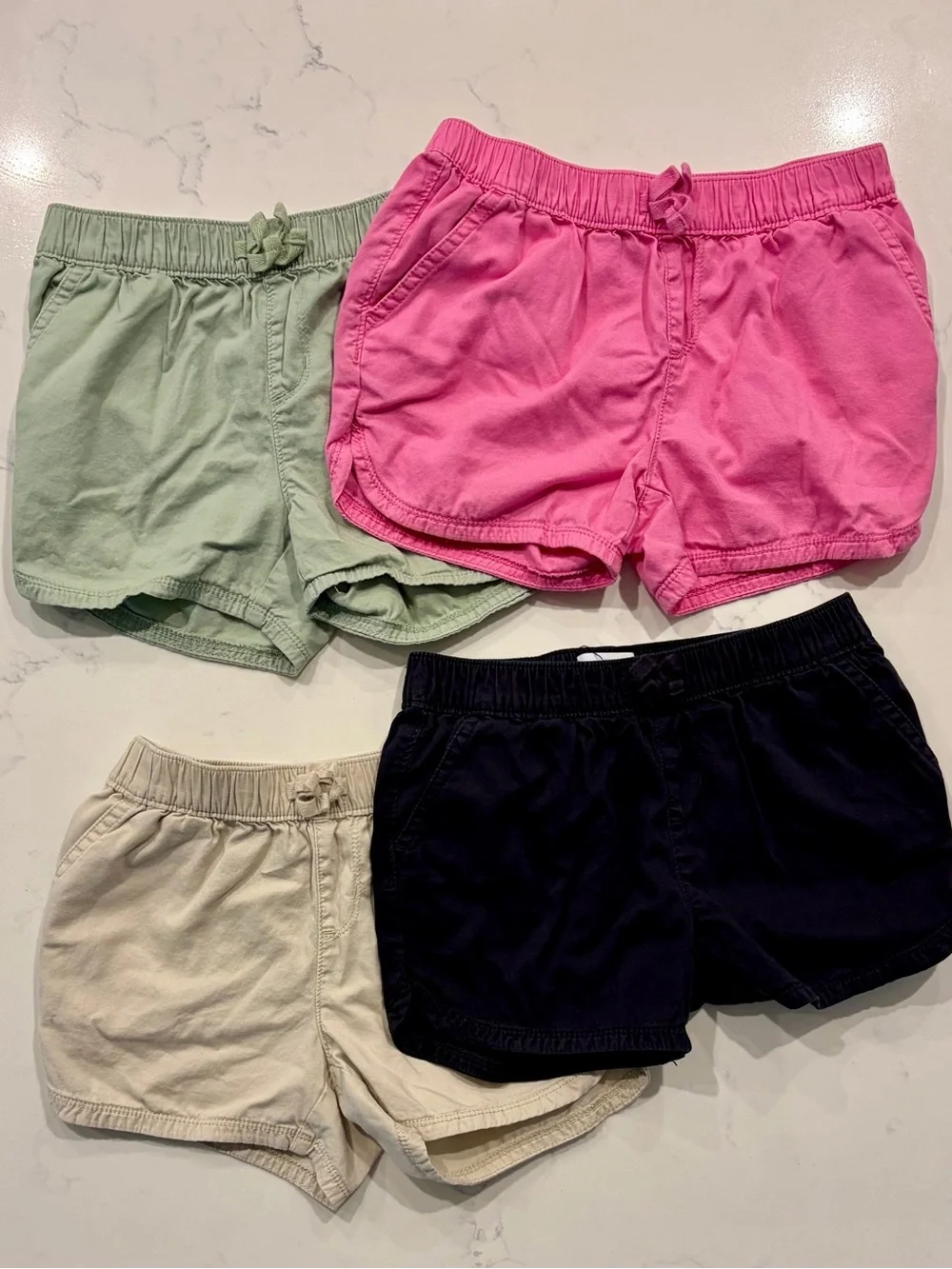 The Children's Place Girls' Shorts Pack - Black, Pink, Green, Tan